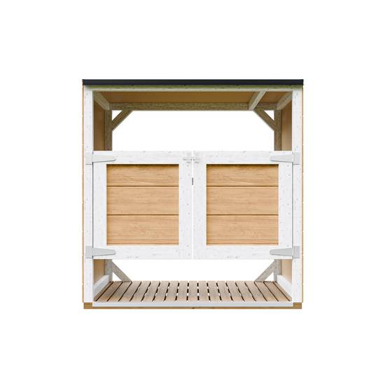 Timbela - Abri de jardin pour poubelles, Cache poubelle extérieur 1,14 m² / 2x240L - Timbela M980A-HARVEST HONEY - Image 3