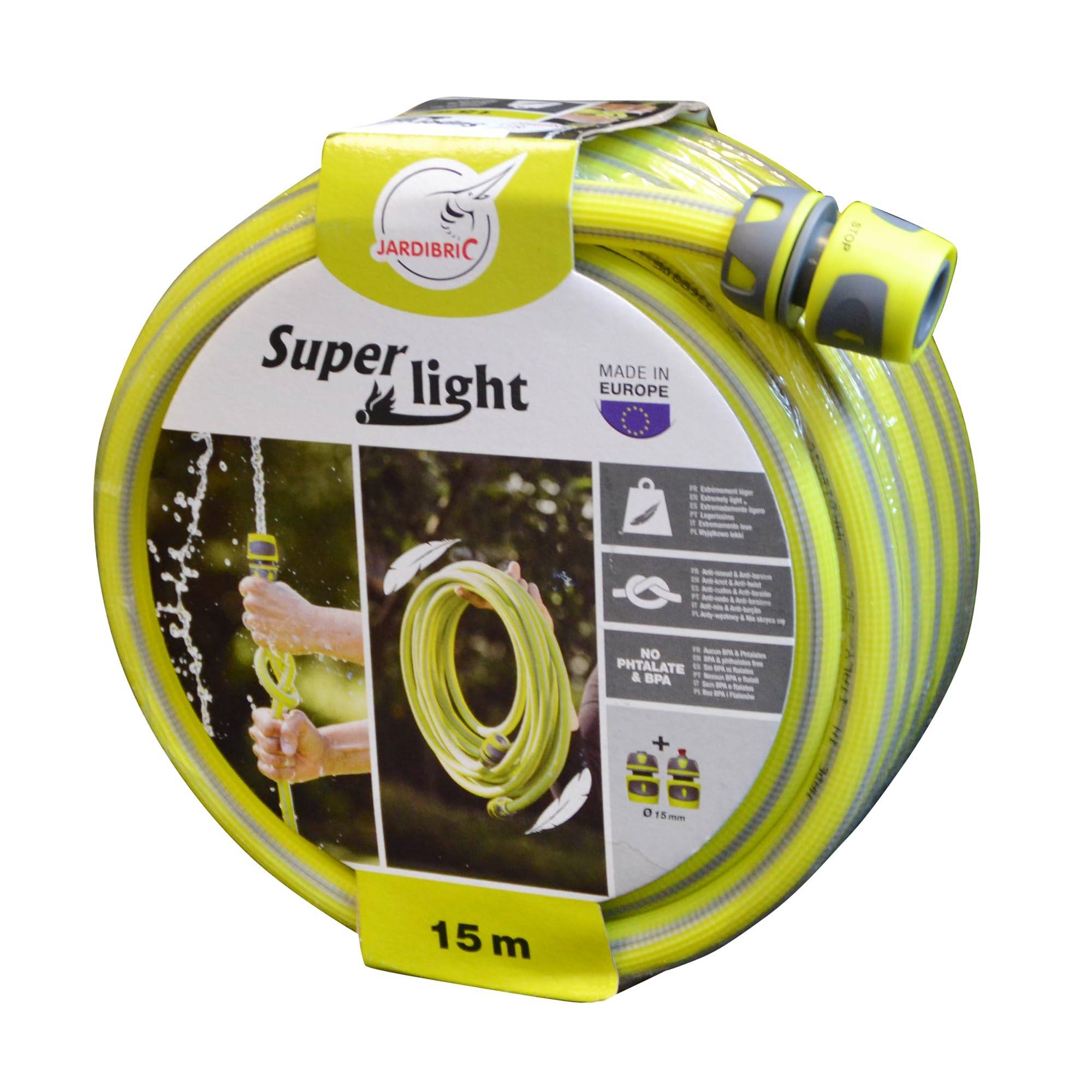 Jardibric - Tuyau d'Arrosage Jardibric Super Light Anti Torsion 15 m Ø15 avec Raccord - Image 1