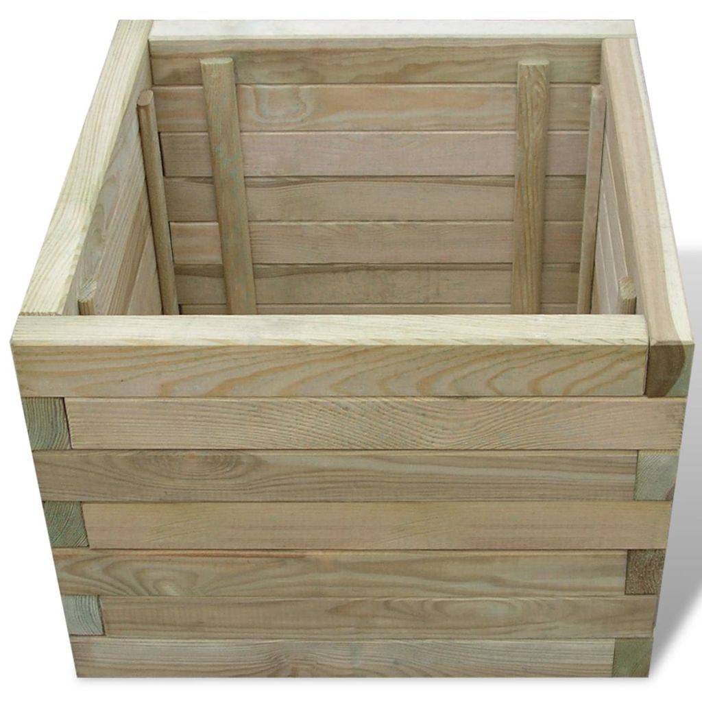 Helloshop26 - Jardinière lit surélevé plantes fleurs jardin 50 x 50 x 40 cm bois carré - Imagen 3
