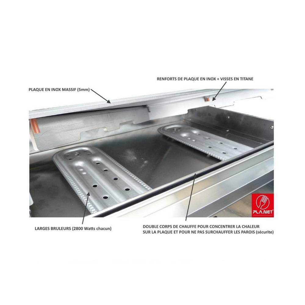 Plancha Planet - Plancha CHEF 80 Lisse + Chariot Fermé + Housse PLANET - Image 3