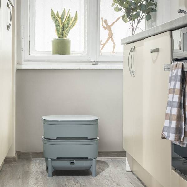 Ferme Du Moutta - WORMcube Gris Design & Compact I Lombricomposteur 2 plateaux - Imagen 5