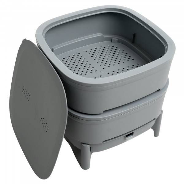 Ferme Du Moutta - WORMcube Gris Design & Compact I Lombricomposteur 2 plateaux - Imagen 2
