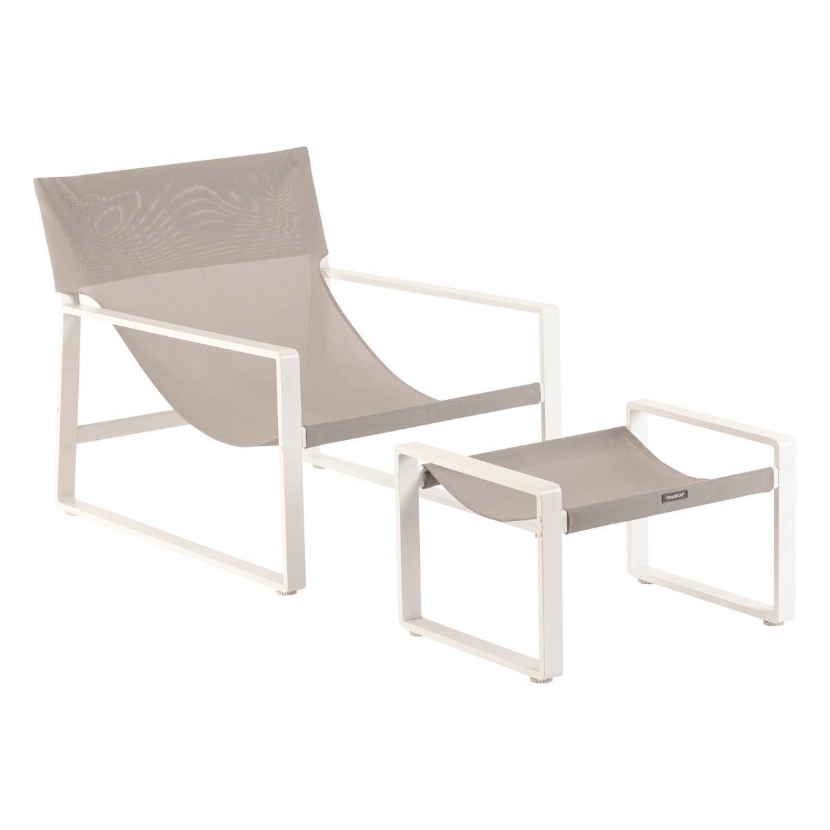 Hesperide - Fauteuil relax de jardin "Lambinio" blanc en aluminium en acier traité en epoxy - Hespéride - Image 3