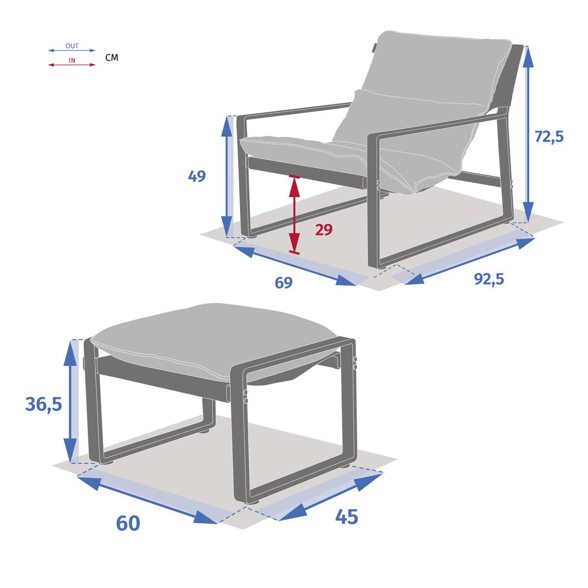 Hesperide - Fauteuil relax de jardin "Lambinio" blanc en aluminium en acier traité en epoxy Hespéride - Image 7