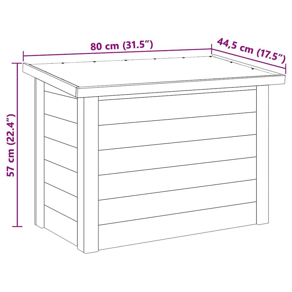 Boîte de rangement pinède imprégnée naturel 80 x 44.5 x 57.5 cm - PANGIVO - Image 9