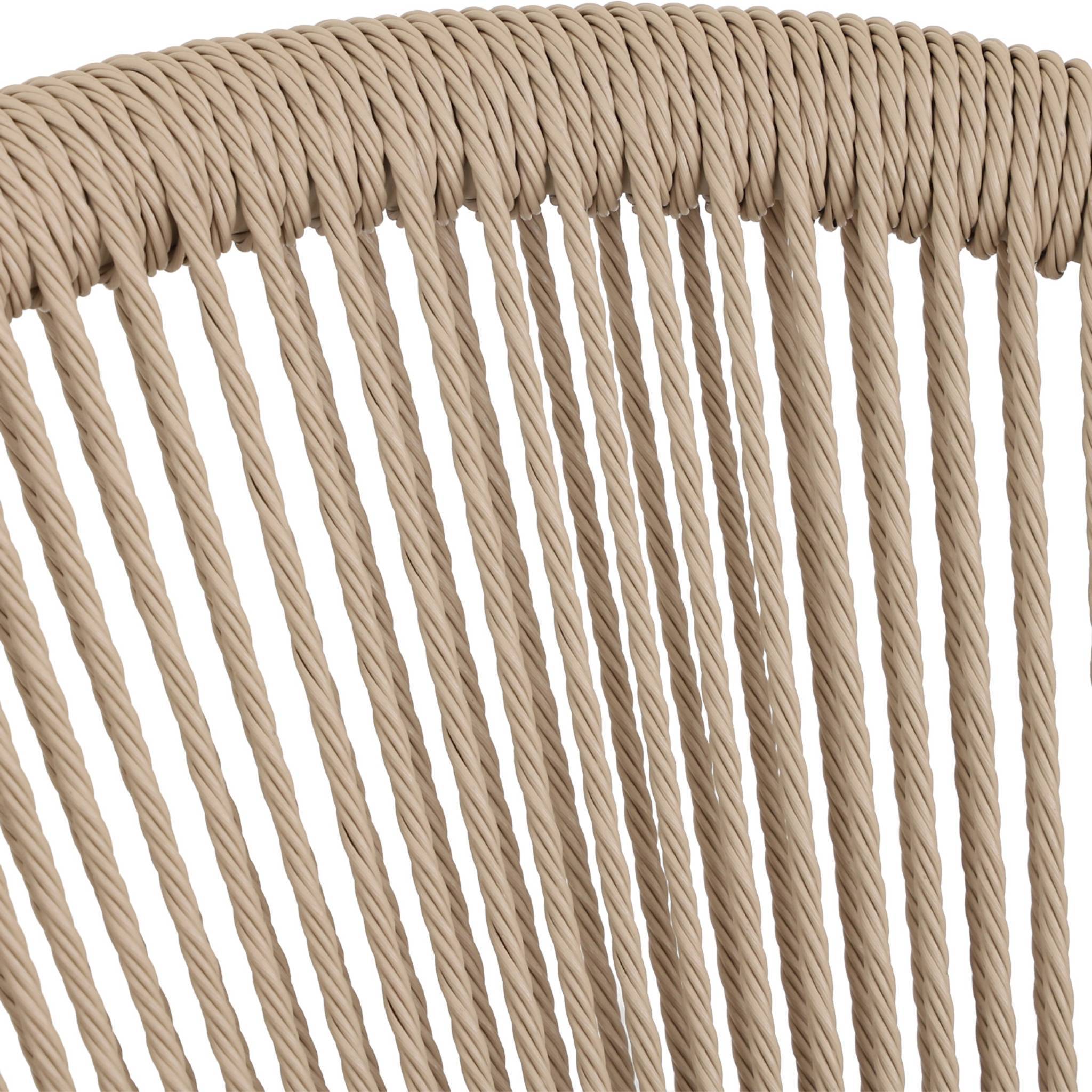 sweeek - Chaise de jardin empilable avec effet corde beige (lot de 4) - Jovia | sweeek - Image 7