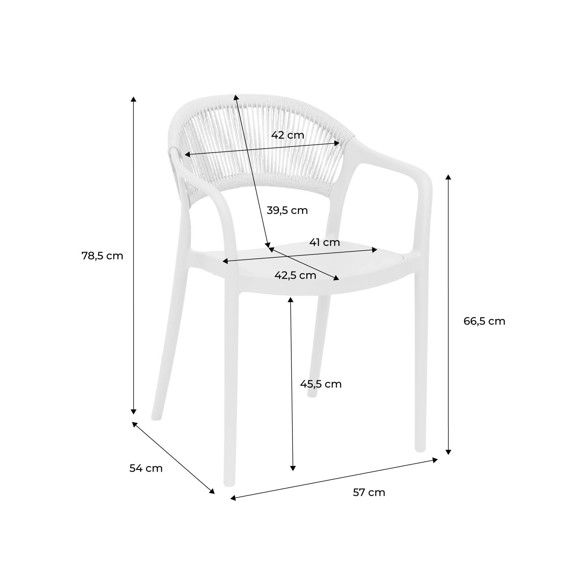 sweeek - Chaise de jardin empilable avec effet corde beige (lot de 4) - Jovia | sweeek - Image 4