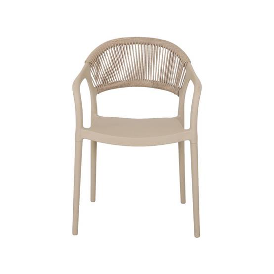 sweeek - Chaise de jardin empilable avec effet corde beige (lot de 4) - Jovia | sweeek - Image 5