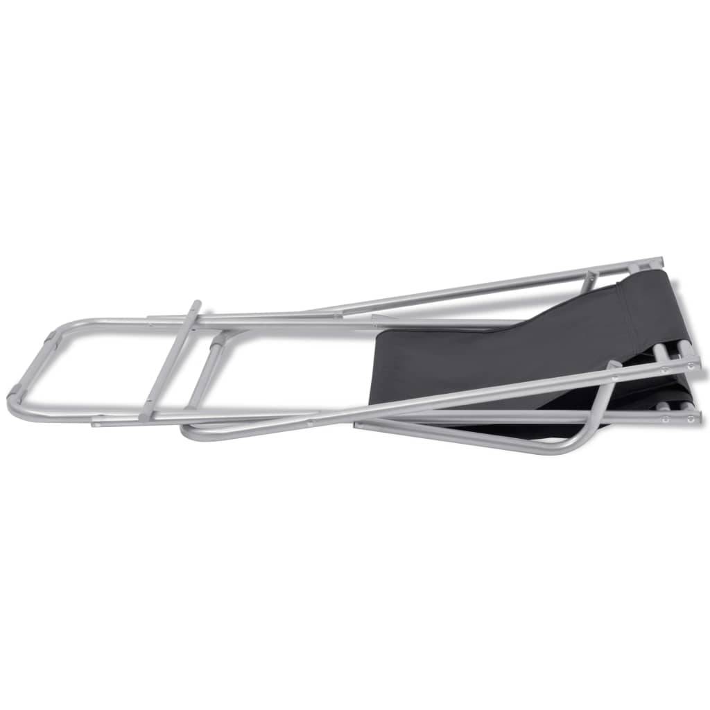 Helloshop26 - Lot de deux chaises inclinables de terrasse acier noir - Imagen 7