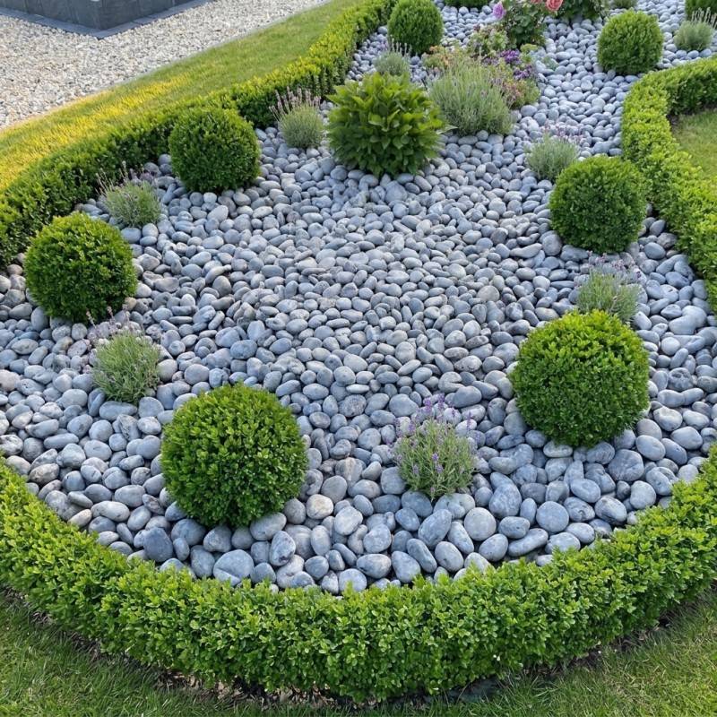 Jardinex - Galet noir mat 30/60 mm - Filet 20 kg - Gris anthracite - Jardinex - Imagen 5