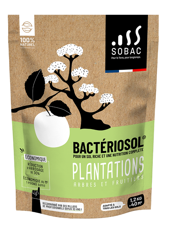0 - Bactériosol® Plantations, Engrais Granulé pour Arbres et Fruitiers, UAB 1,2 kg - SOBAC