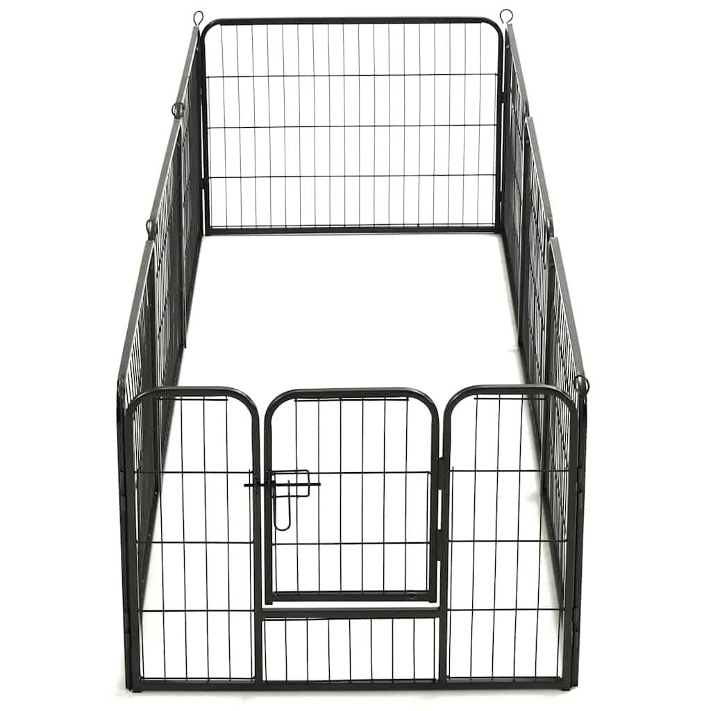 Vidaxl - Parc pour chiens 8 panneaux Acier 60 x 80 cm Noir vidaXL 170572 - Imagen 8