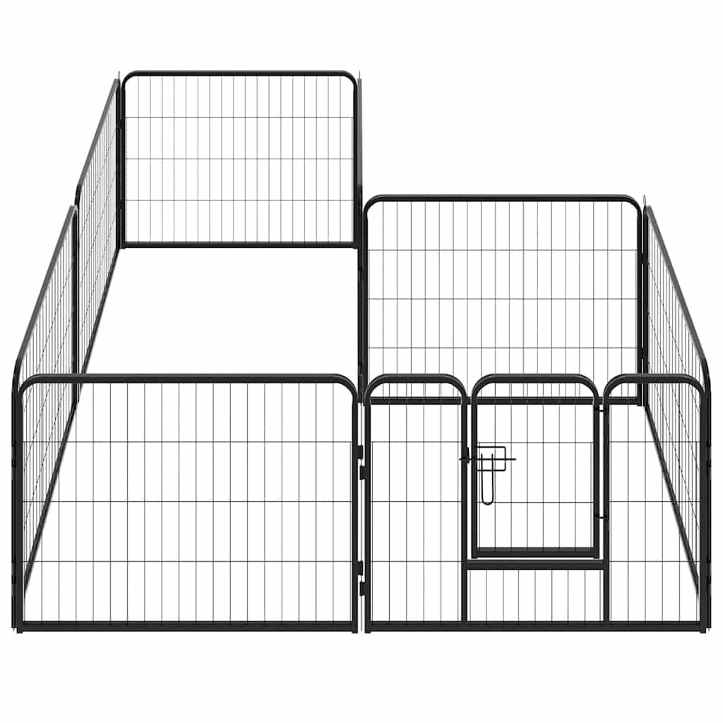 Vidaxl - Parc pour chiens 8 panneaux Acier 60 x 80 cm Noir vidaXL 170572 - Imagen 7