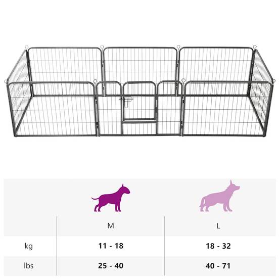 Vidaxl - Parc pour chiens 8 panneaux Acier 60 x 80 cm Noir vidaXL 170572 - Imagen 6