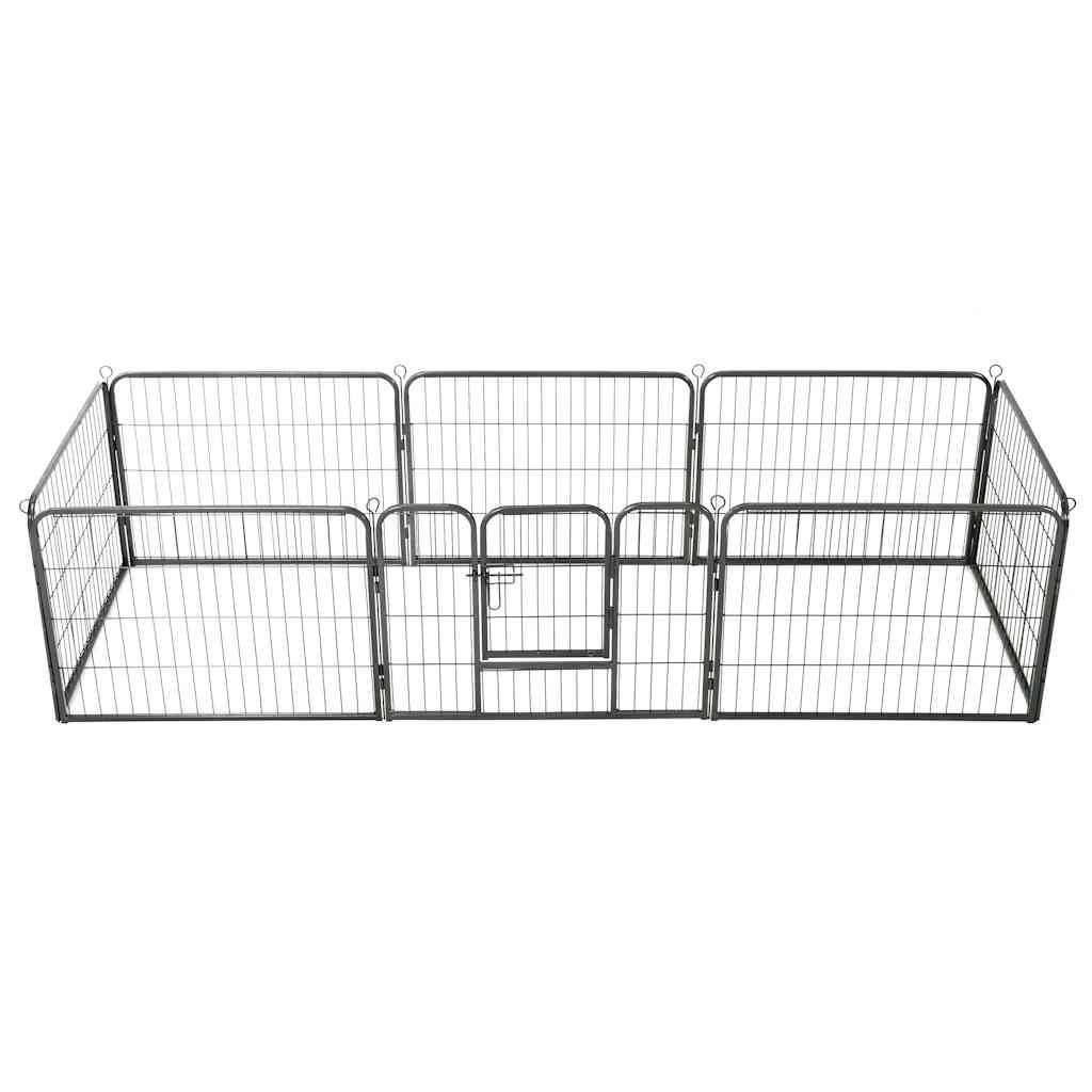 Vidaxl - Parc pour chiens 8 panneaux Acier 60 x 80 cm Noir vidaXL 170572 - Imagen 2