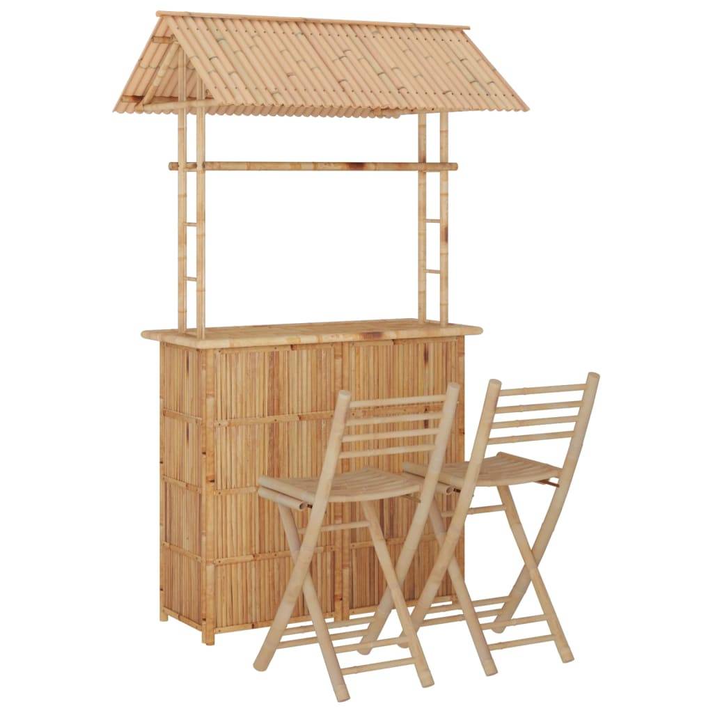 Vidaxl - Mobilier de bar 3 pcs Bambou vidaXL 341741 - Image 2