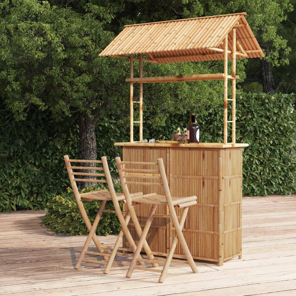 Vidaxl - Mobilier de bar 3 pcs Bambou vidaXL 341741 - Image 1