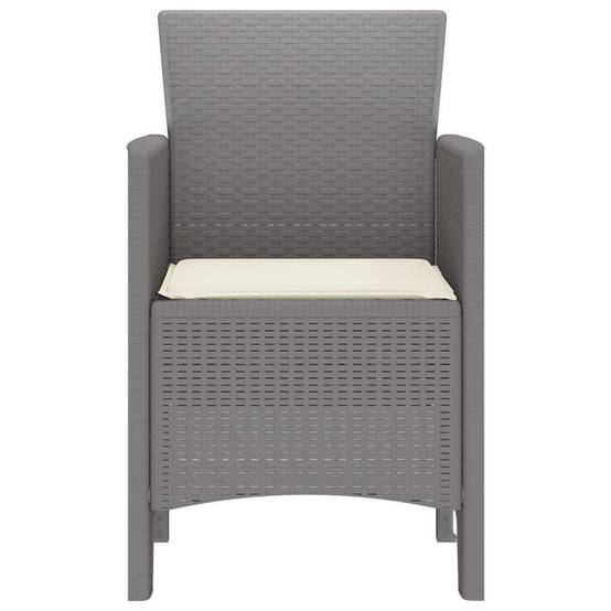 Chaise de jardin polypropylène gris clair 53 x 49 x 85 cm, Poids :12.6kg - PANGIVO - Image 6