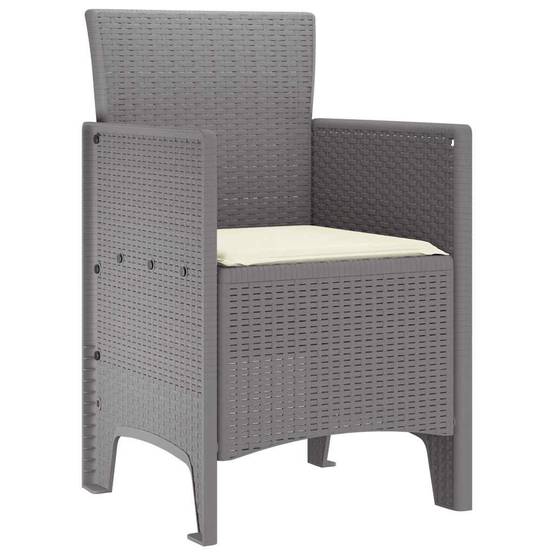 Chaise de jardin polypropylène gris clair 53 x 49 x 85 cm, Poids :12.6kg - PANGIVO - Image 4