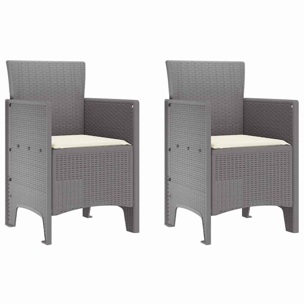 Chaise de jardin polypropylène gris clair 53 x 49 x 85 cm, Poids :12.6kg - PANGIVO - Image 2