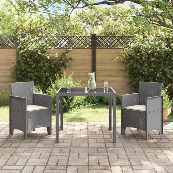 Chaise de jardin polypropylène gris clair 53 x 49 x 85 cm, Poids :12.6kg - PANGIVO - Image 3