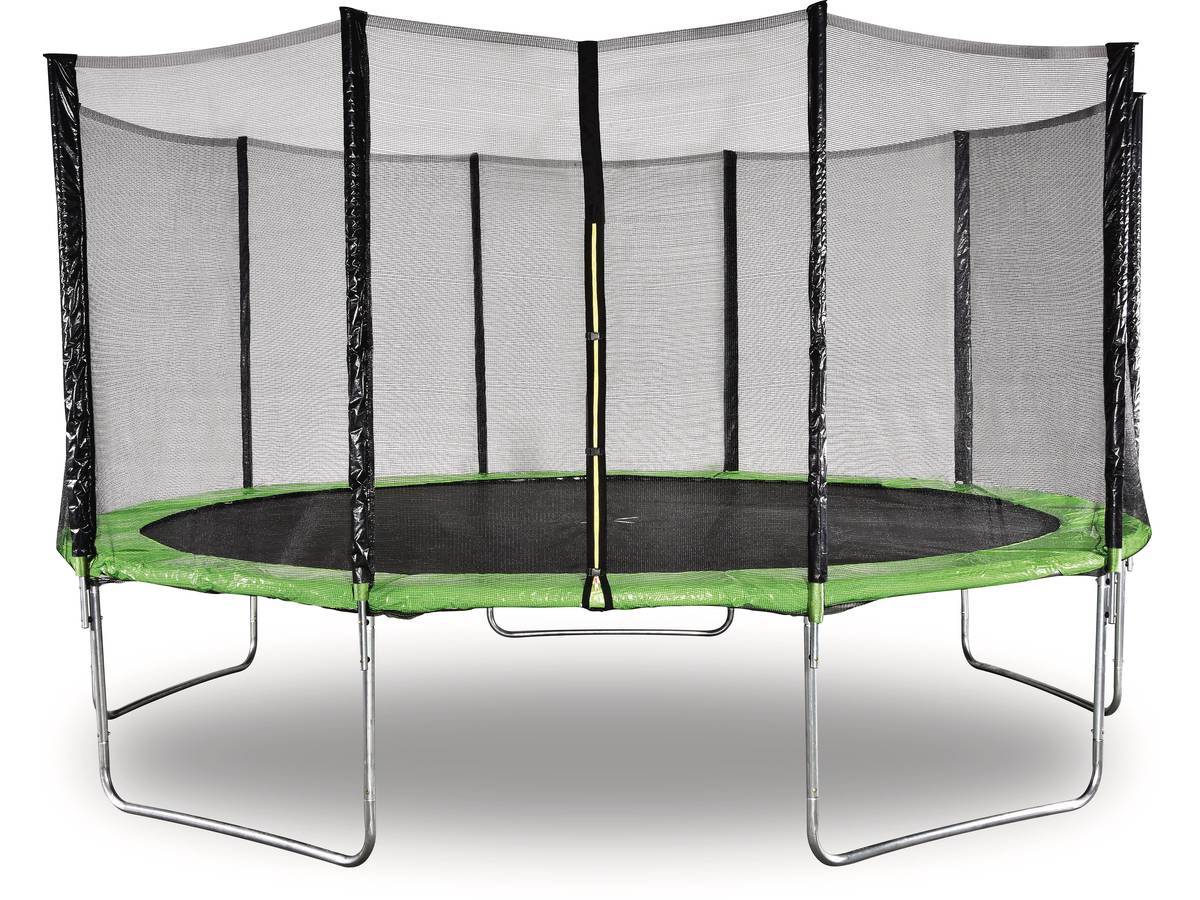 Habitat Et Jardin - Trampoline " Yoopi " - ø 4.60 M - Vert - Avec Filet + échelle + Couverture + Kit D'ancrage -habitat Et Jardin