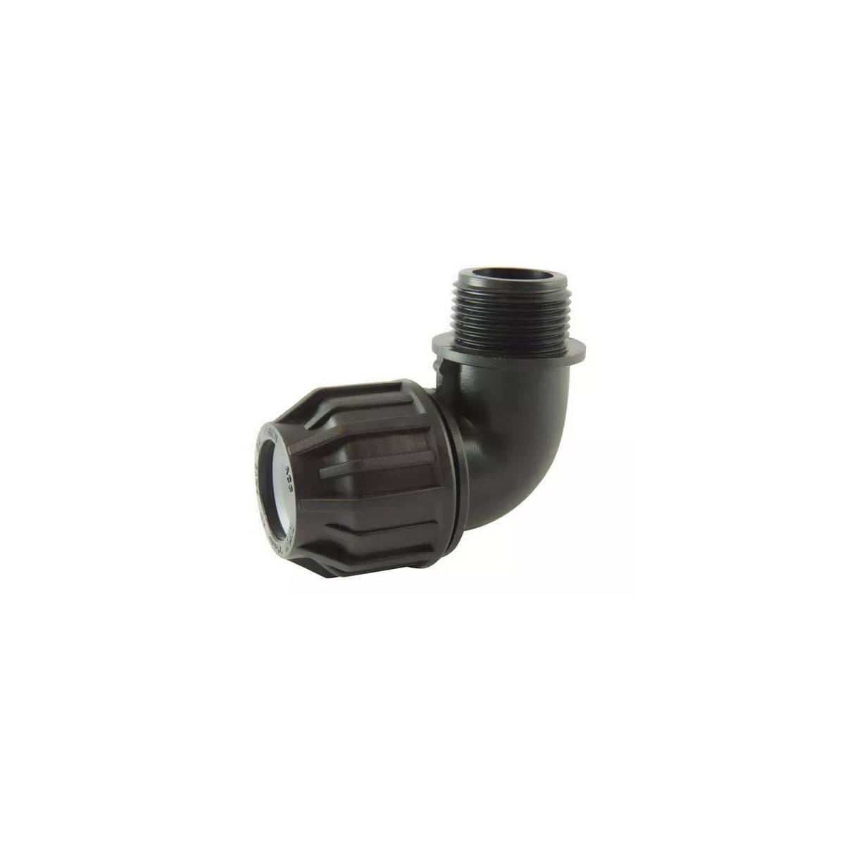 Codital - Coude 90° Mâle à Compression PE | Filetage BSP | Polypropylène - Ø A: 40mm | Ø B: 1''1/4 - Imagen 1