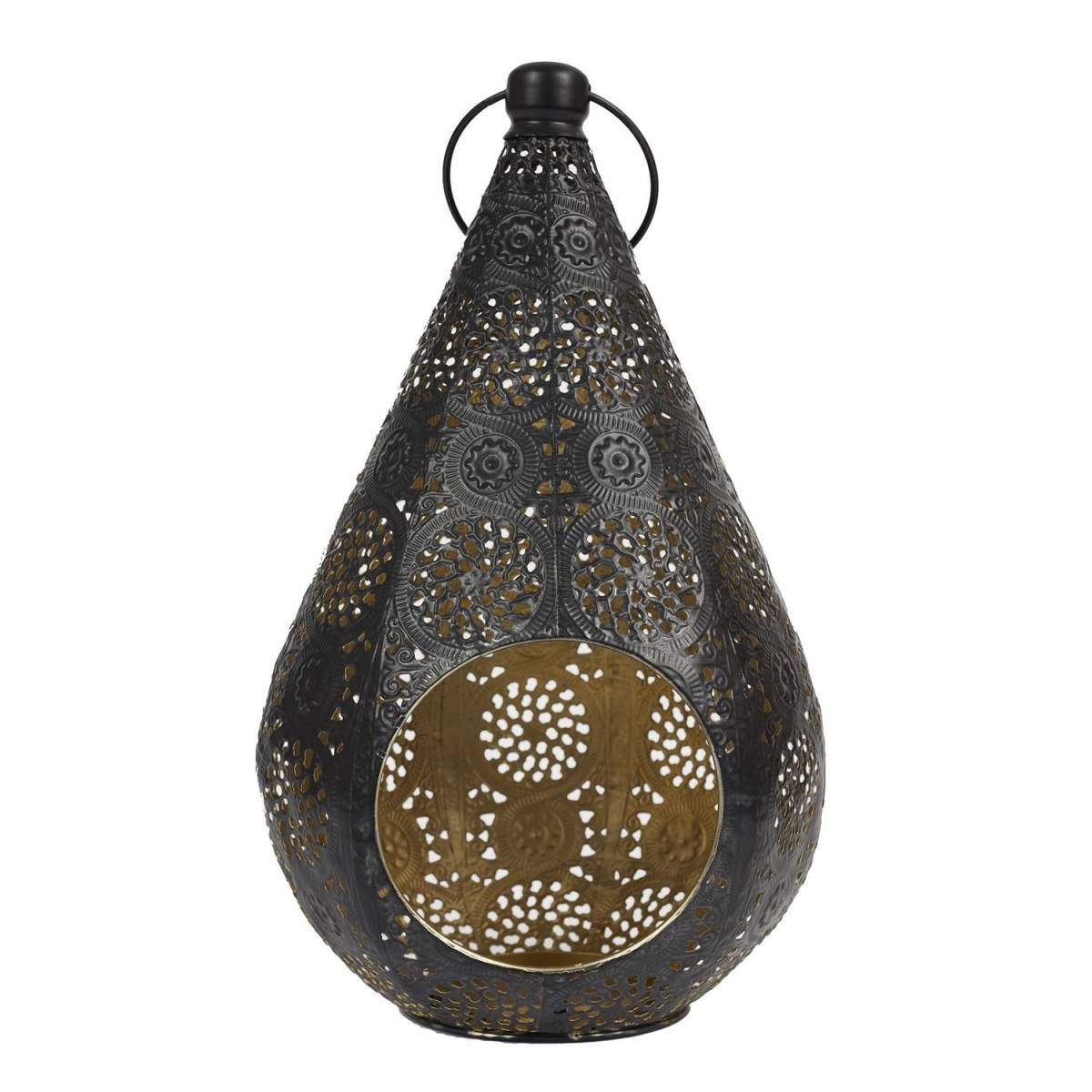 The Home Deco Factory - Lanterne en Métal Ajourée "Mirage" 33cm Noir - Image 1