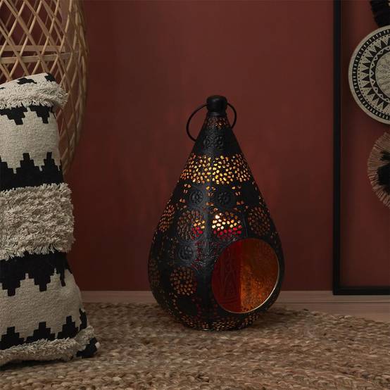 The Home Deco Factory - Lanterne en Métal Ajourée "Mirage" 33cm Noir - Image 4