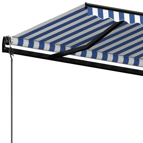 Store Banne Motorisé Grande Dimension Toile Imperméable pour Extérieur Bleu Blanc 500x350 cm – ComfortXL Outdoor Living - Image 5