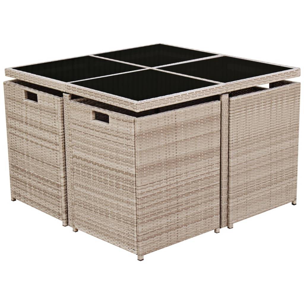 Vidaxl - Ensemble à manger d'extérieur et coussins 9 pcs résine tressée vidaXL 42556 - Imagen 5