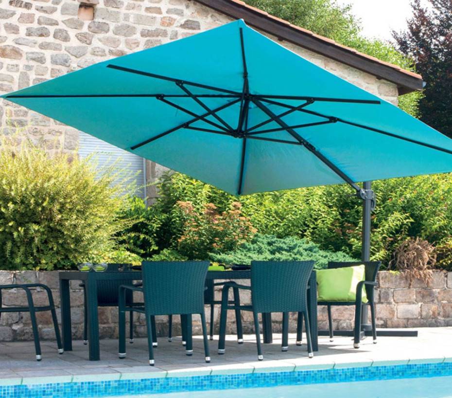 Parasol déporté 3x3m  bleu canard  SUNKING - Imagen 4