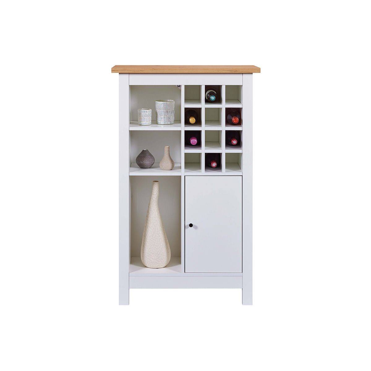 Buffet Avec Range-Bouteilles "Nichole" 124cm Blanc - Image 4