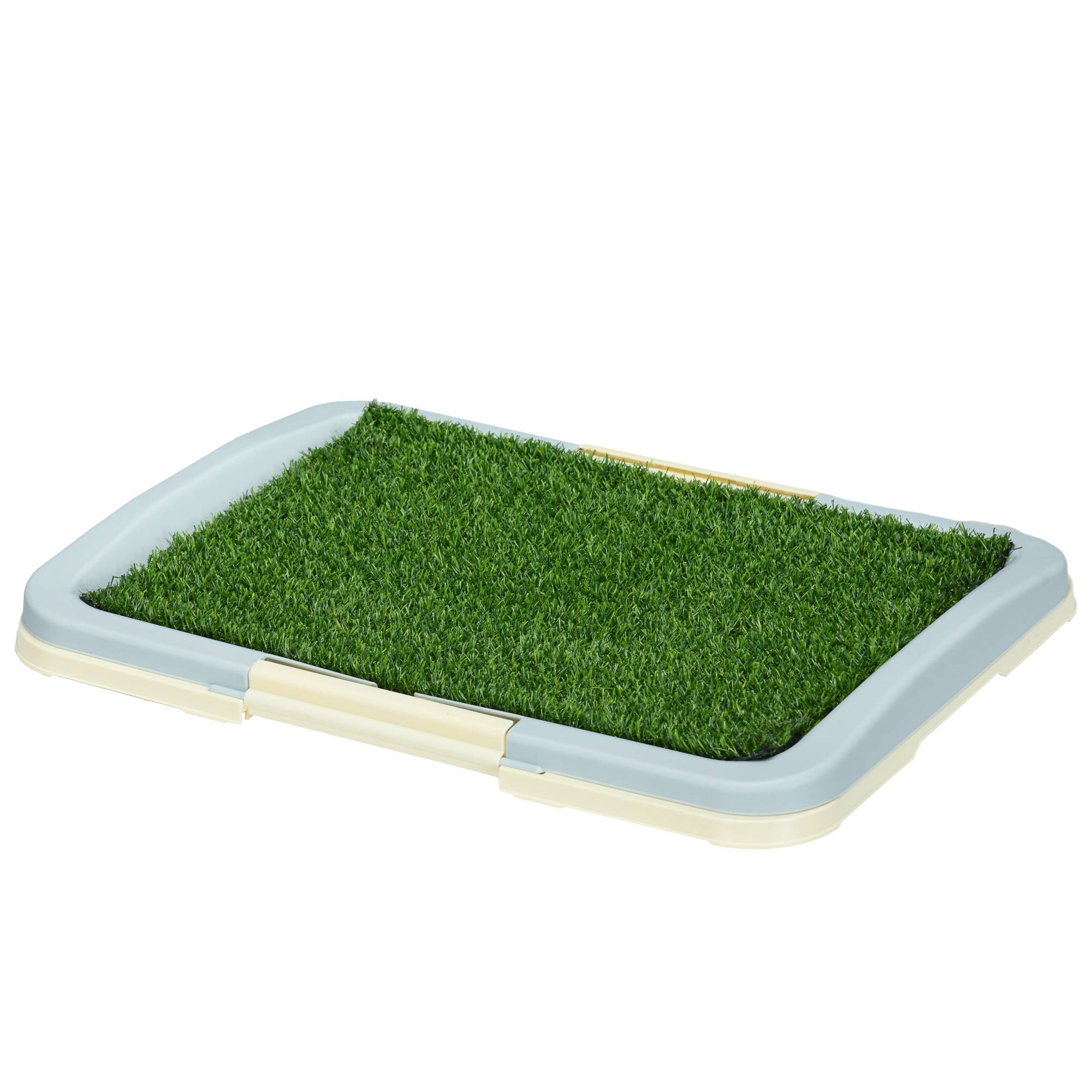 ComfortXL - Toilette pour chien plastique PE 63 x 48,5 x 6 cm vert blanc avec gazon artificiel réutilisable 3 niveaux - Image 2