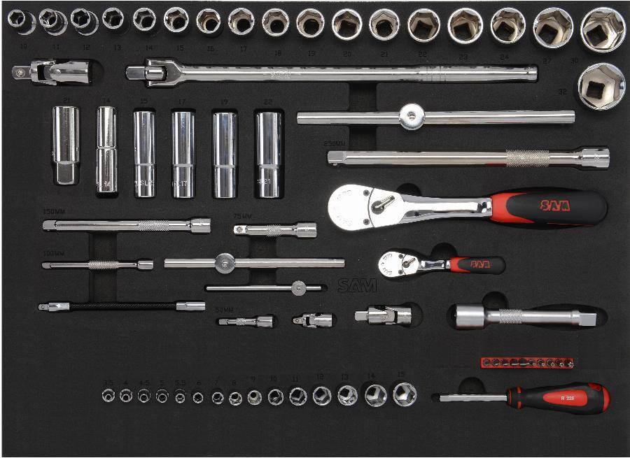 Servante 6 tiroirs + 135 outils de maintenance indus. SAM OUTILLAGE modules mousse - 416-135M - Imagen 2