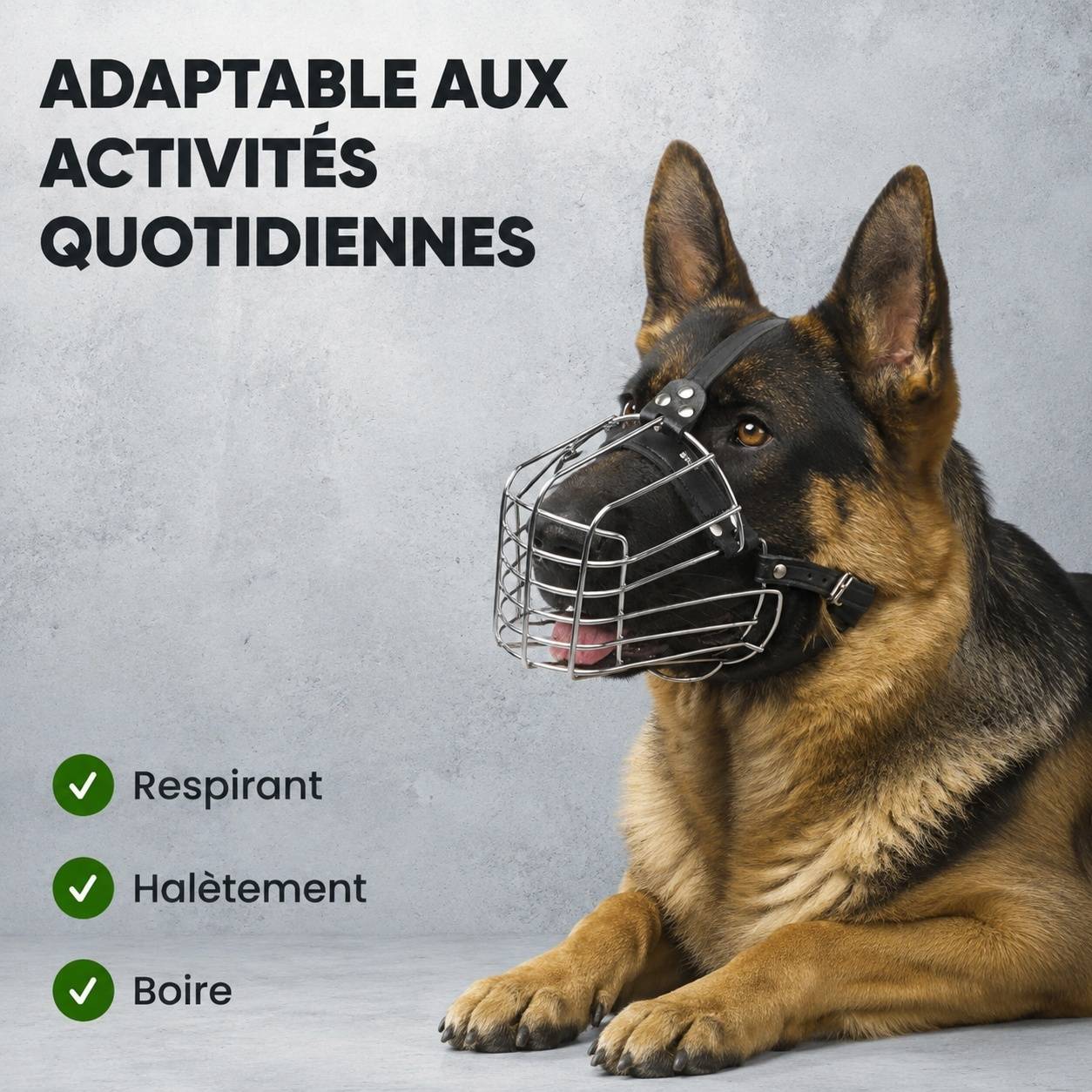 Musaillon Chien Métal Panier Réglable Cuir Léger Confortable Anti Morsure Aboiement - Image 6