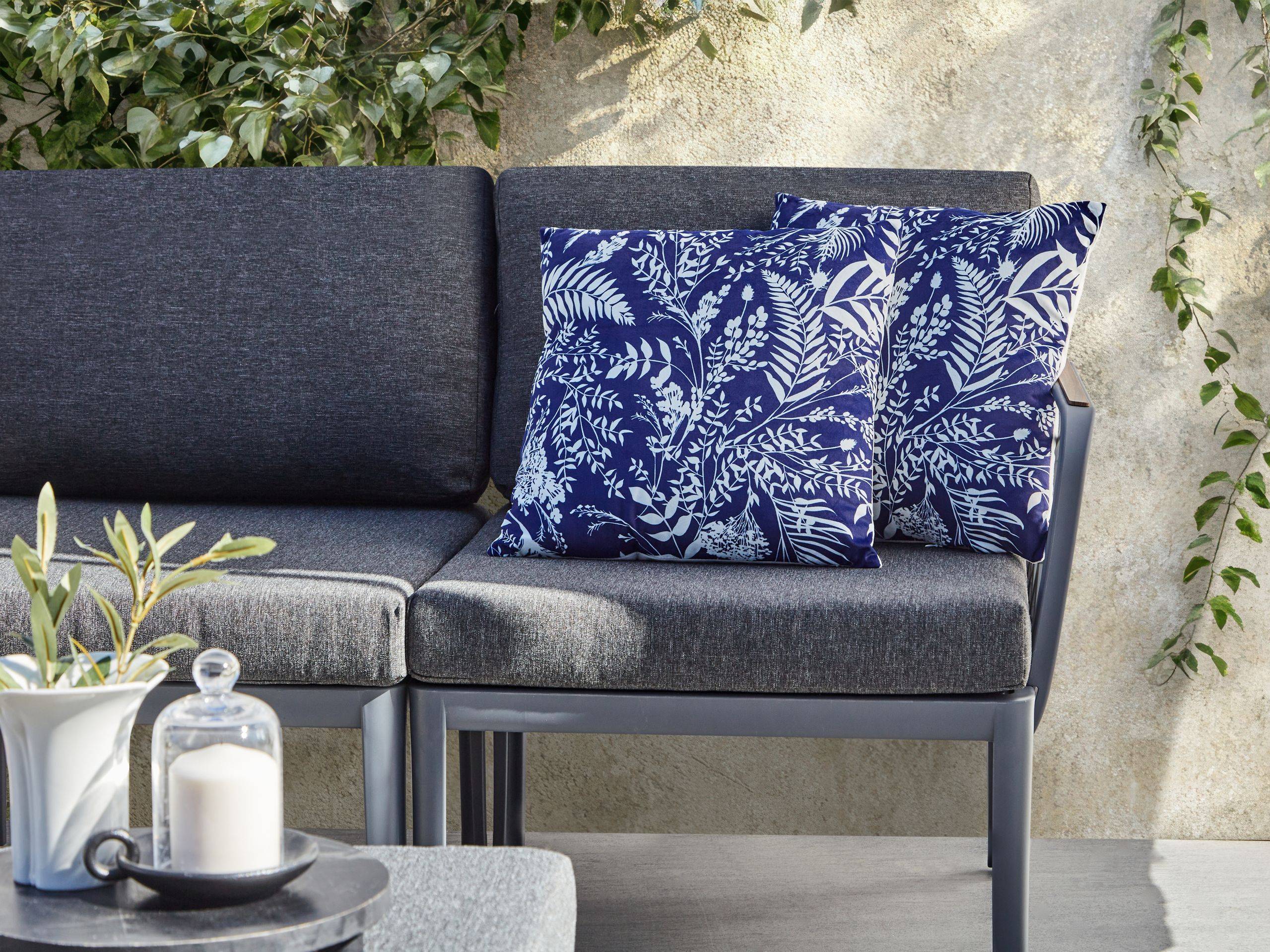 Beliani - Coussin d'extérieur Polyester Bleu GLIMMER - Beliani