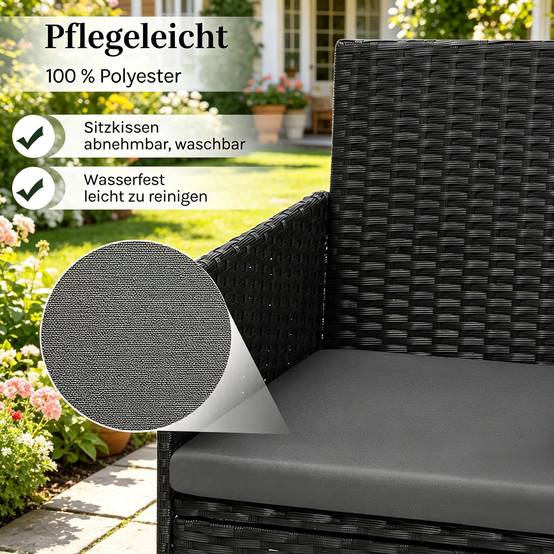Set rotin PE 4 pièces – design, zéro entretien, résiste aux UV - Image 7