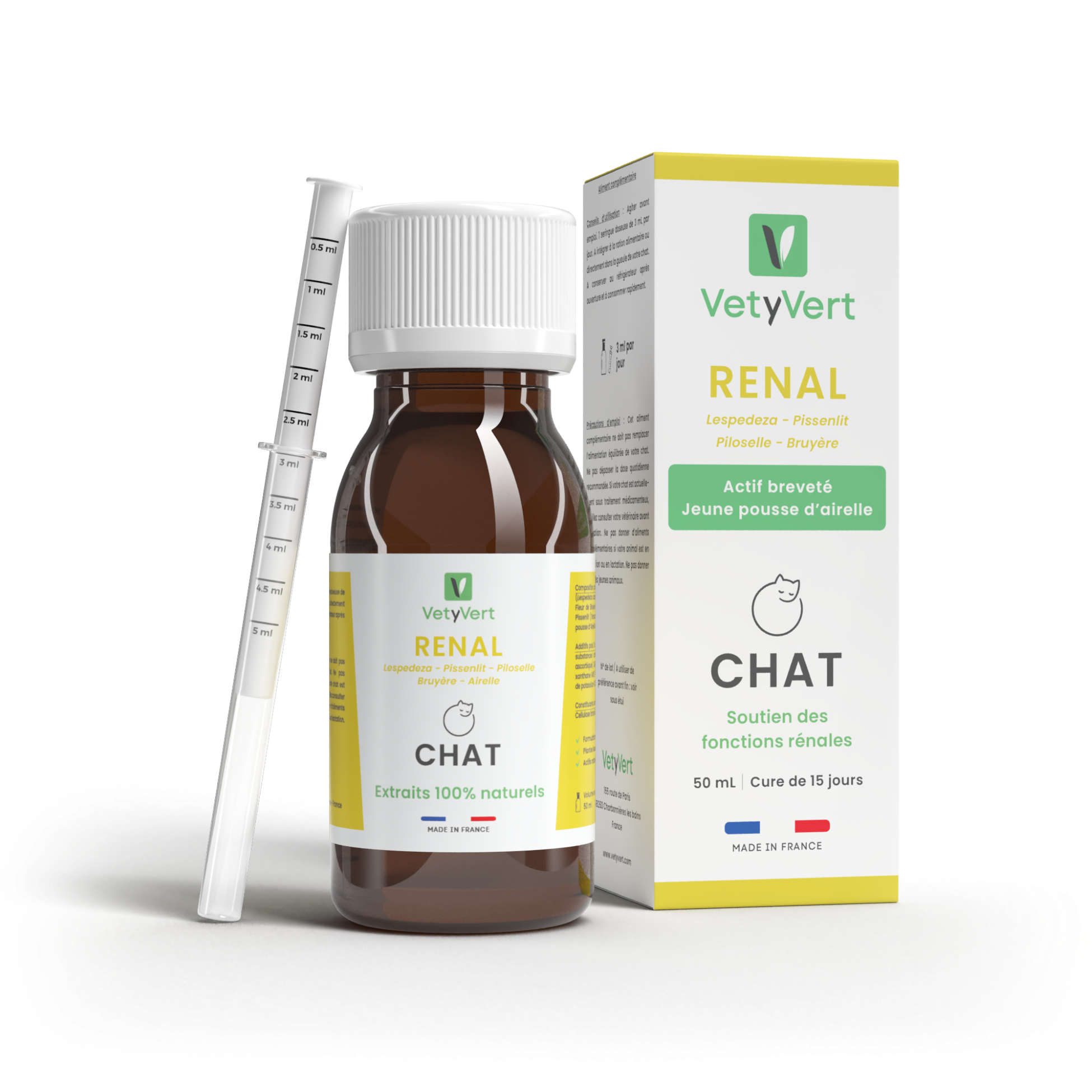 Complément alimentaire vétérinaire - Rénal chat 50 mL - VetyVert - Image 1