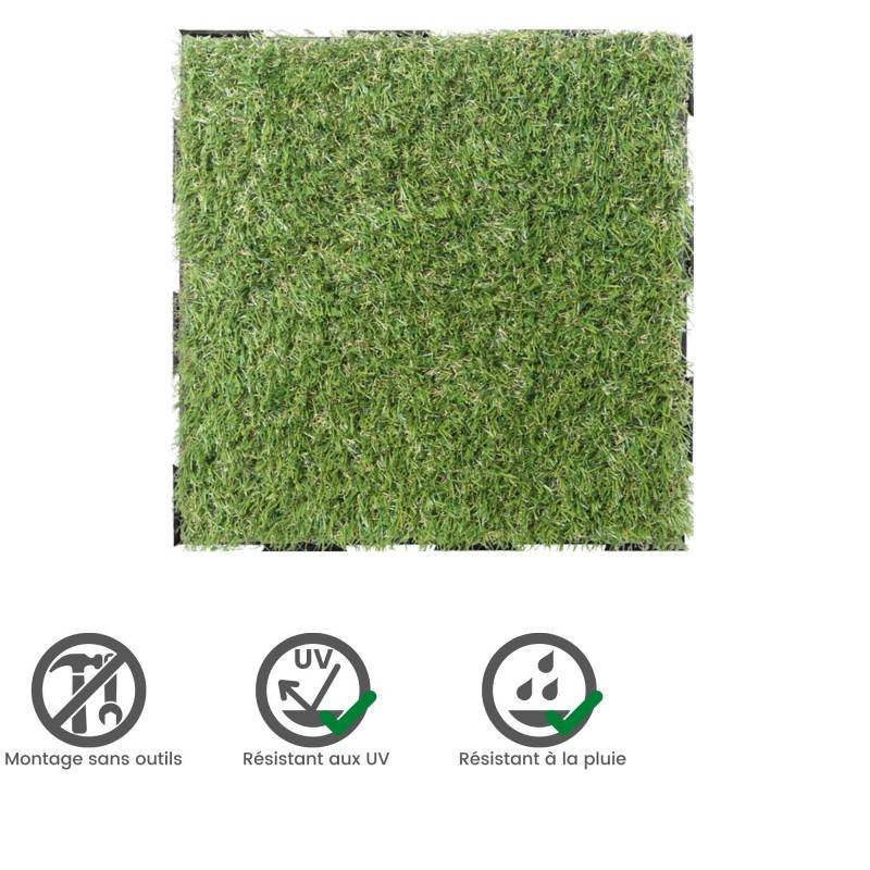 Dalle en gazon synthétique Snap & Go (lot de 4) - Vert foncé 30 x 30 cm - Snap & Go - Imagen 3
