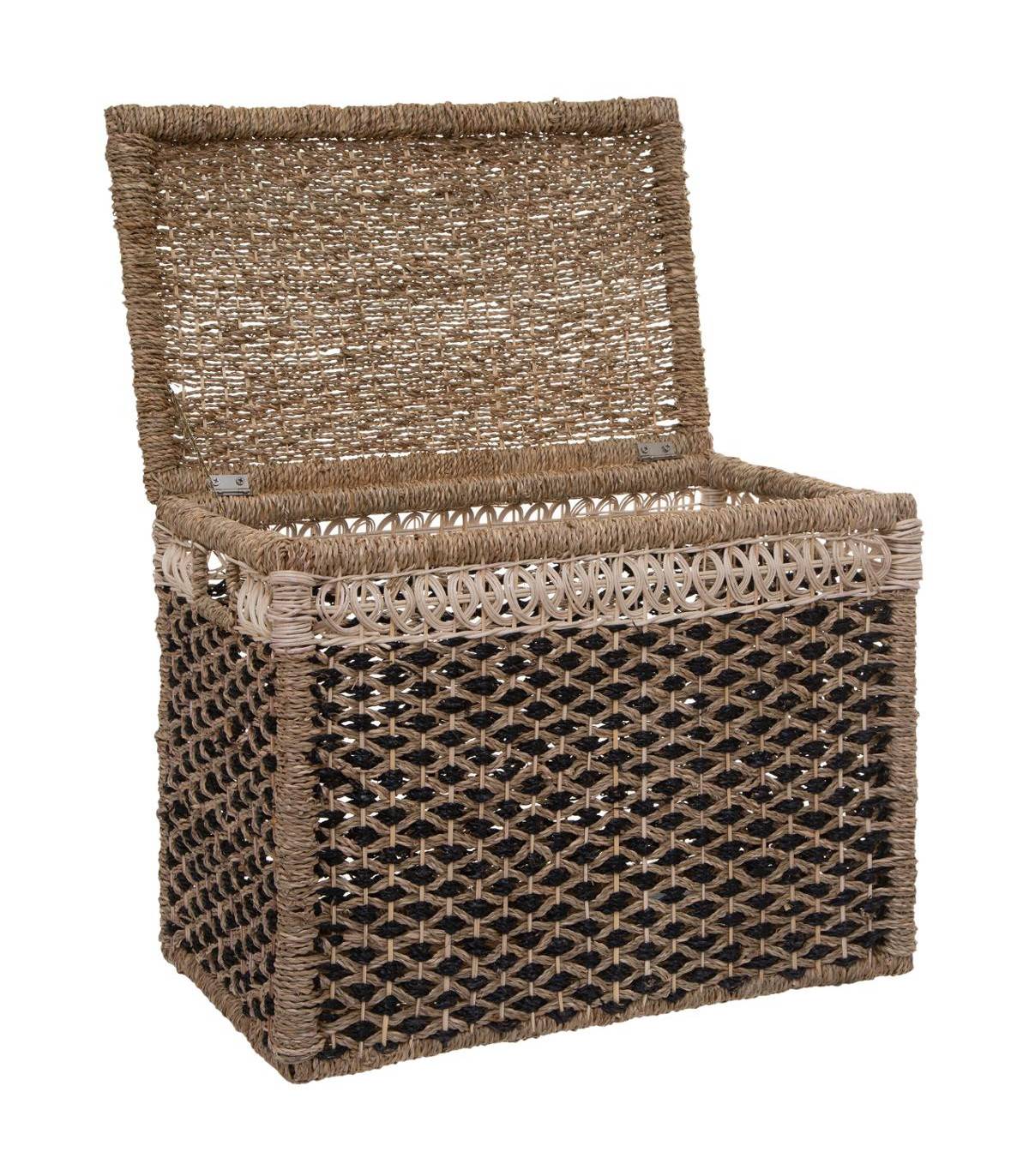 Set de 8 Paniers de rangement en Seagrass Beige et Noir - Imagen 2