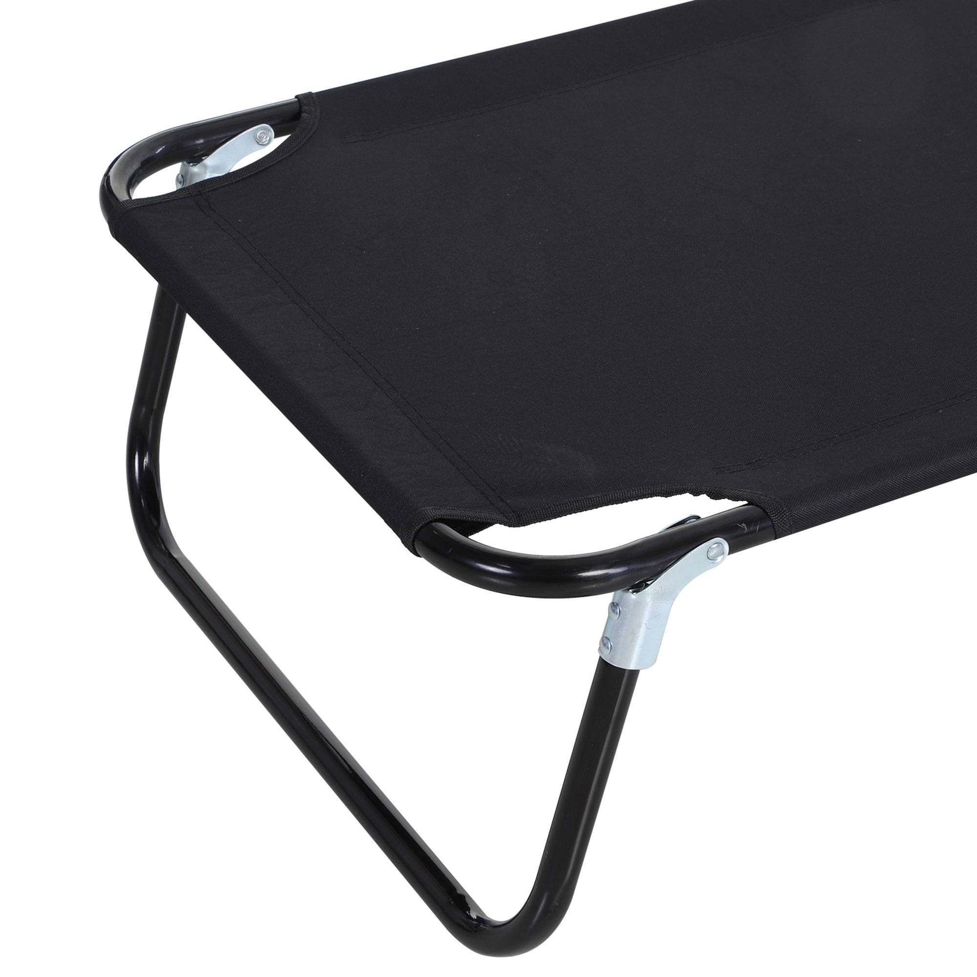 Bain de Soleil Pliable Acier Transat Jardin Dossier Réglable Noir 188cm - ComfortXL Outdoor Living - Image 7