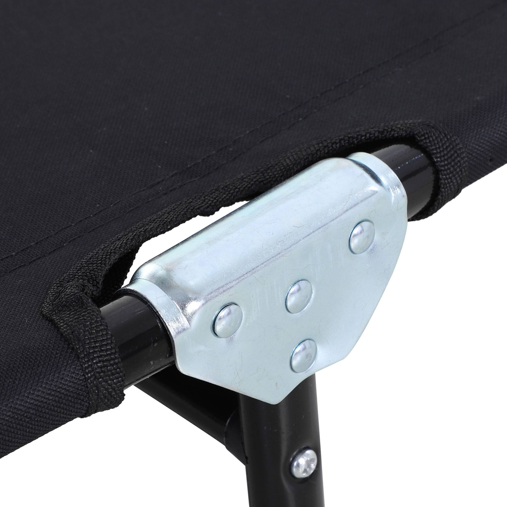Bain de Soleil Pliable Acier Transat Jardin Dossier Réglable Noir 188cm - ComfortXL Outdoor Living - Image 8