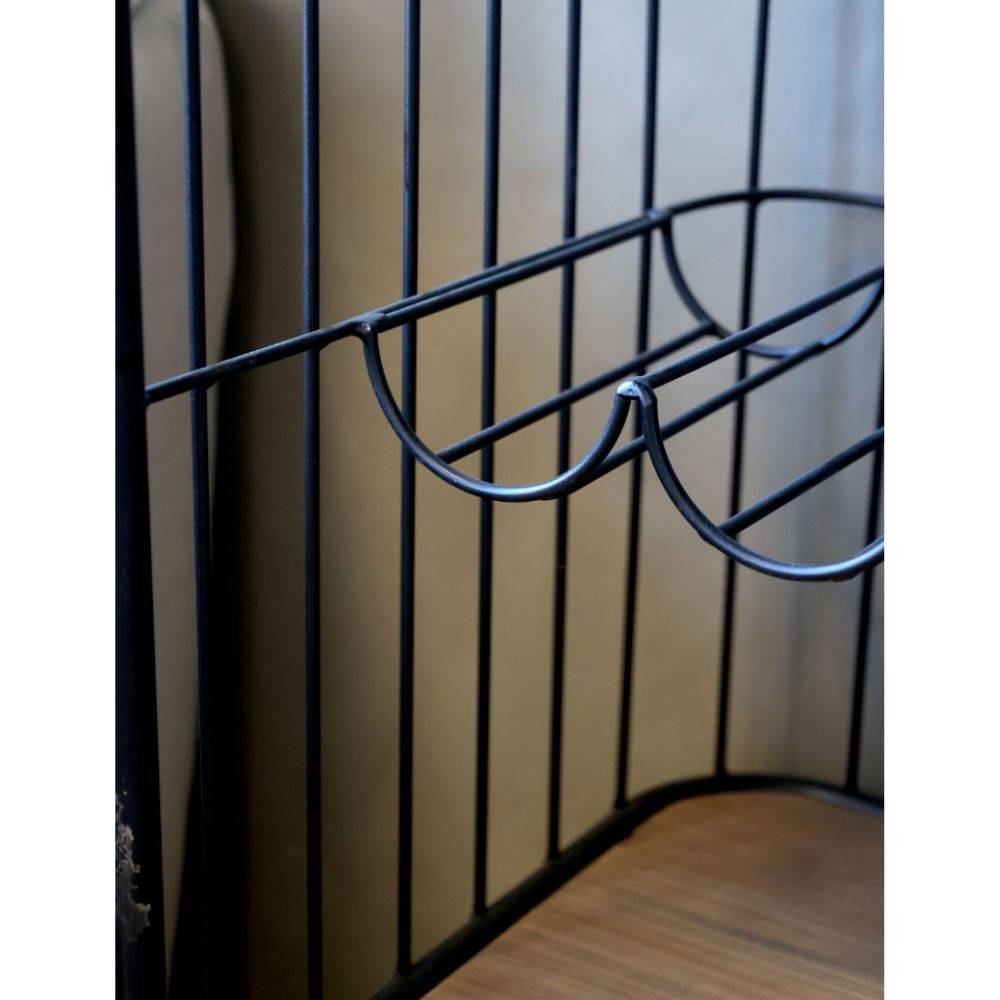 Chemin De Campagne - Chariot desserte bouteille en bois marron et fer noir 125 x 46 x 92 cm Chemin de campagne - Imagen 6