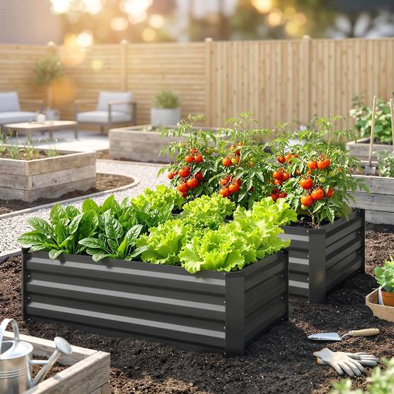 PANGIVO - Carré potager acier galvanisé gris foncé 100 x 60 x 30 cm - PANGIVO - Image 4