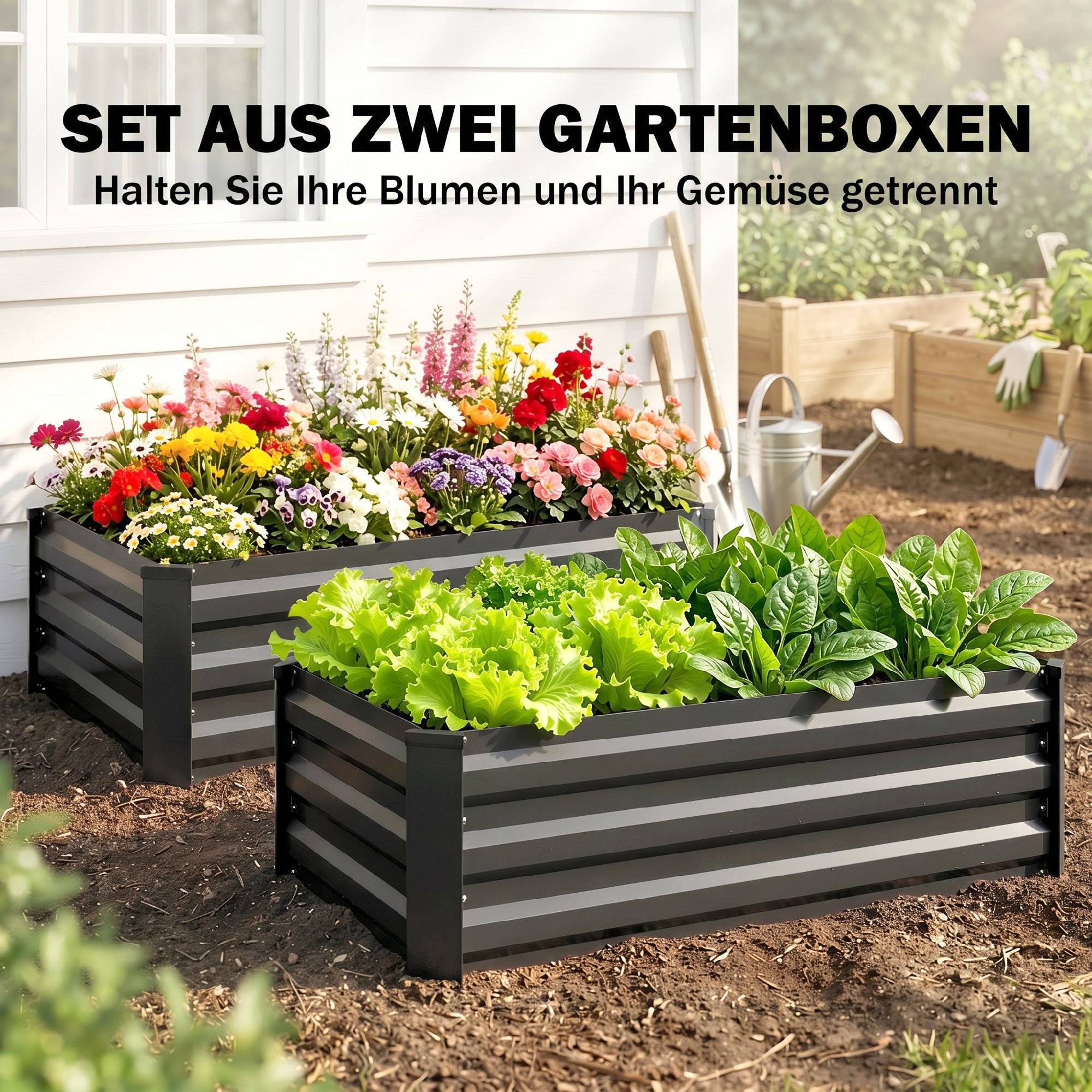 PANGIVO - Carré potager acier galvanisé gris foncé 100 x 60 x 30 cm - PANGIVO - Image 6