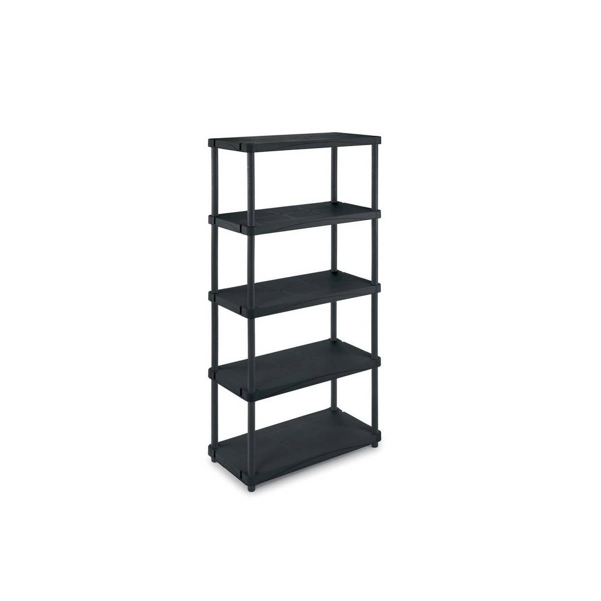 Etagère résine noire 5 tablettes L61xP31xH172 cm Charge 30kg par tablette ITOOLS - Imagen 1