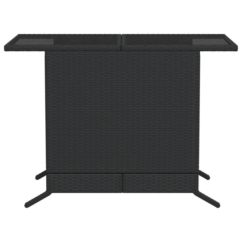 Petit Salon de Jardin Compact pour Balcon, Table Verre et 2 Chaises Résine Noire – ComfortXL Outdoor Living - Image 10