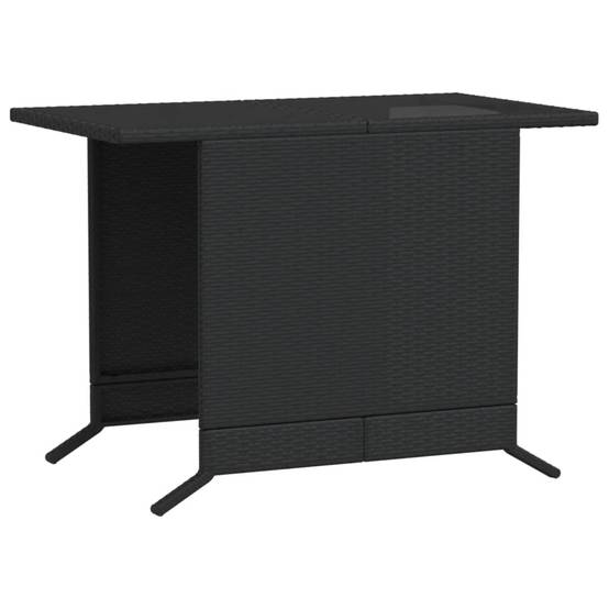 Petit Salon de Jardin Compact pour Balcon, Table Verre et 2 Chaises Résine Noire – ComfortXL Outdoor Living - Image 4