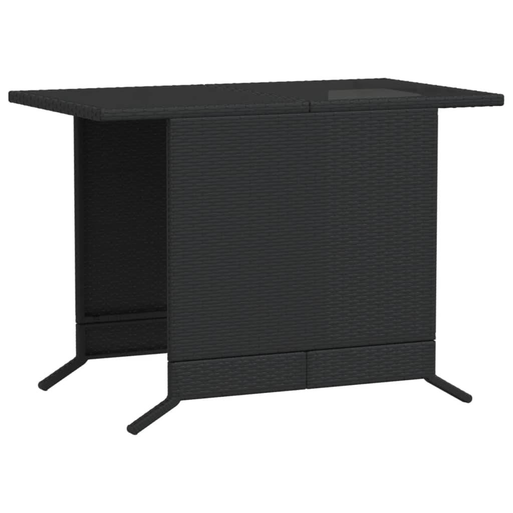 Petit Salon de Jardin Compact pour Balcon, Table Verre et 2 Chaises Résine Noire – ComfortXL Outdoor Living - Image 4